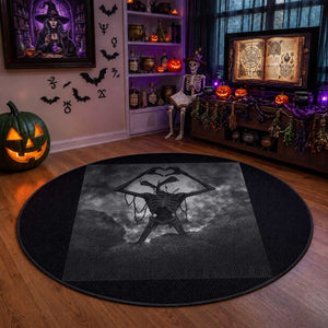Siren Head Round Rug Horror Poster Halloween Supernatural American Cryptid