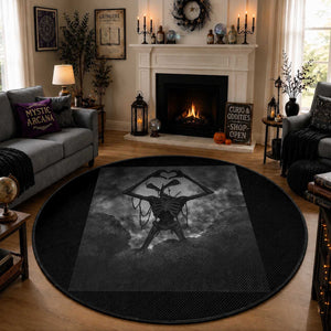 Siren Head Round Rug Horror Poster Halloween Supernatural American Cryptid
