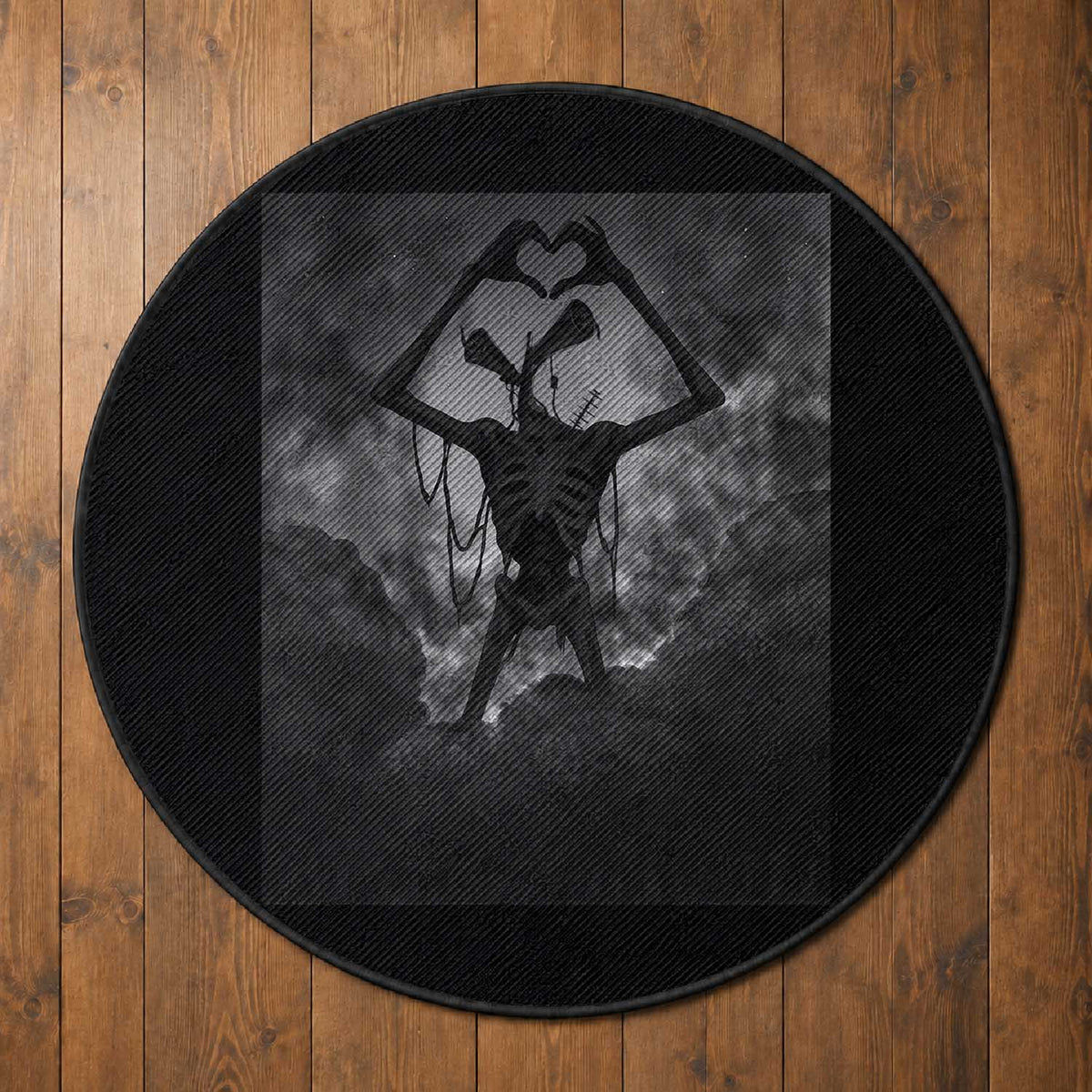 Siren Head Round Rug Horror Poster Halloween Supernatural American Cryptid