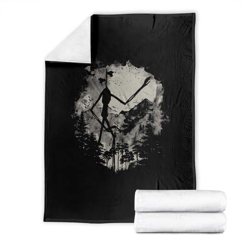 Siren Head Throw Blanket Retro Vintage American Cryptid Mountain Trees TS10 Black Print Your Wear