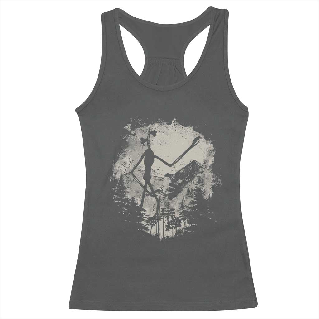 Siren Head Racerback Tank Top Retro Vintage American Cryptid Mountain Trees TS10 Dark Heather Print Your Wear
