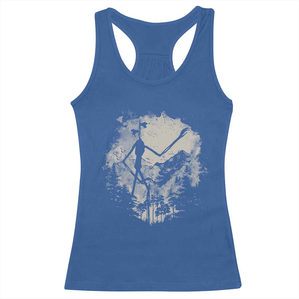 Siren Head Racerback Tank Top Retro Vintage American Cryptid Mountain Trees TS10 Royal Blue Print Your Wear