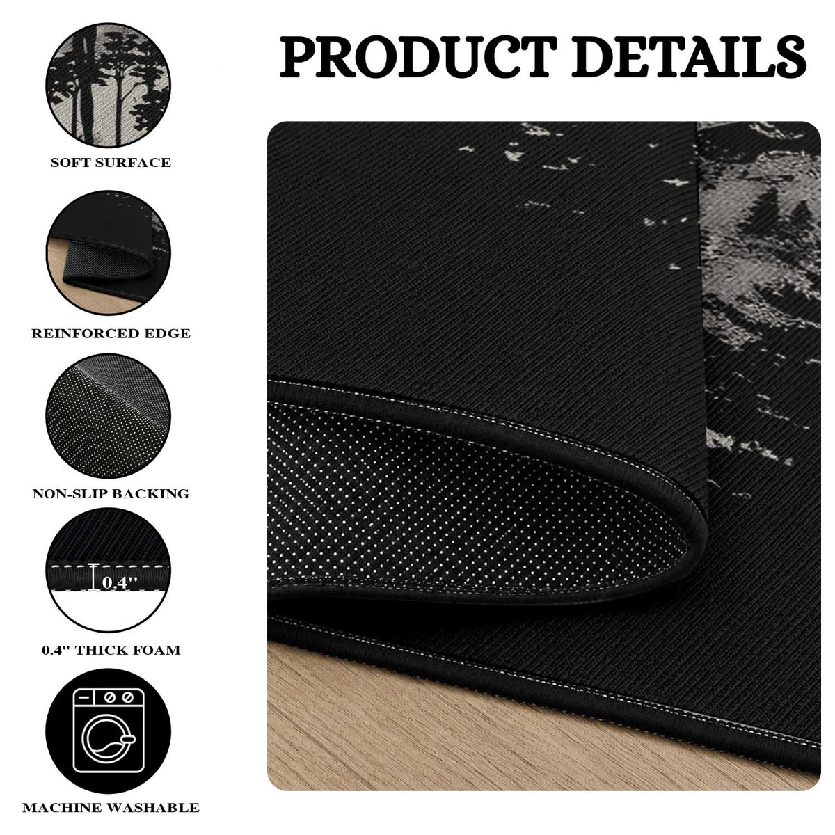 Siren Head Round Rug Retro Vintage American Cryptid Mountain Trees
