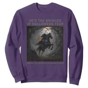 Headless Horseman Sweatshirt Vintage Gothic Scary Costume Halloween October Festive TS10 Purple Print Your Wear