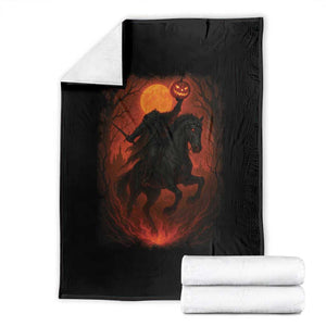 Scary Pumpkin Headless Horseman Halloween Throw Blanket TS10 Black Print Your Wear