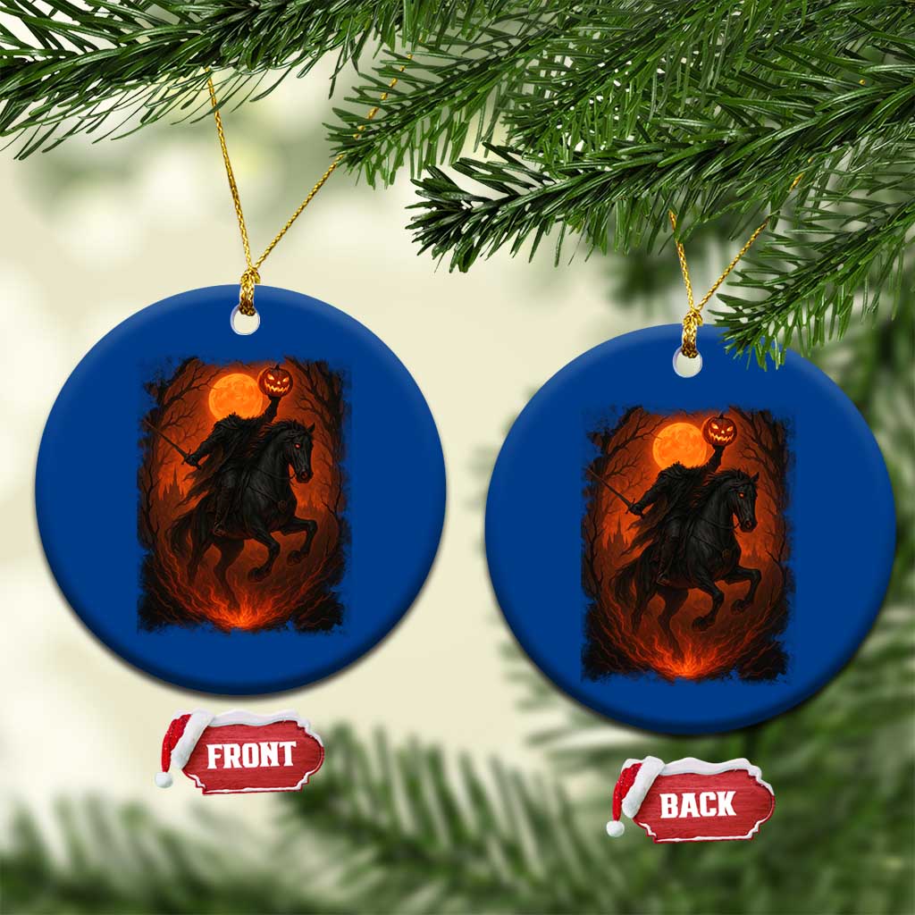 Scary Pumpkin Headless Horseman Halloween Ceramic Ornament TS10 1pc Blue Print Your Wear