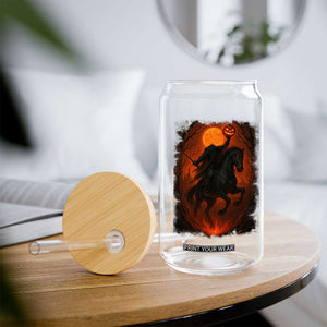 Scary Pumpkin Headless Horseman Halloween Glass Can TS10 Print Your Wear