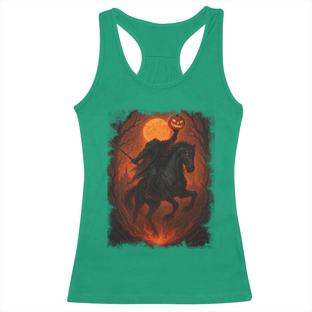 Scary Pumpkin Headless Horseman Halloween Racerback Tank Top TS10 Irish Green Print Your Wear