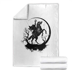Headless Horseman Throw Blanket Retro Gothic Scary Pumpkin Moon Halloween Costume TS10 White Print Your Wear