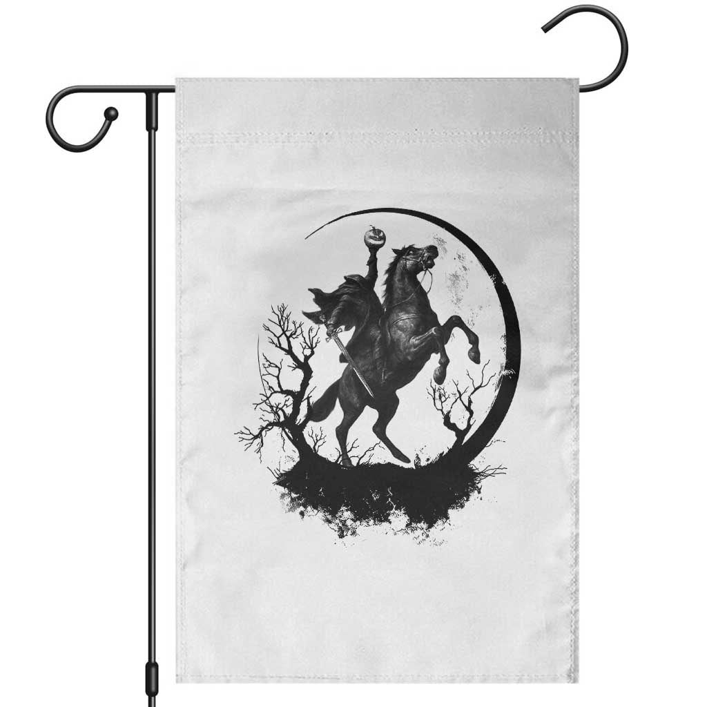Headless Horseman Garden Flag Retro Gothic Scary Pumpkin Moon Halloween Costume TS10 White Print Your Wear