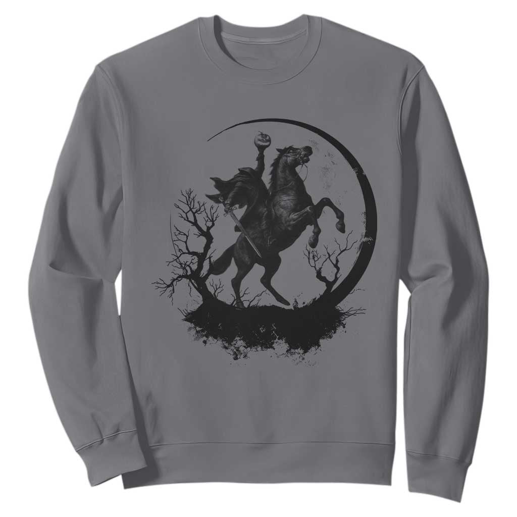 Headless Horseman Sweatshirt Retro Gothic Scary Pumpkin Moon Halloween Costume TS10 Charcoal Print Your Wear