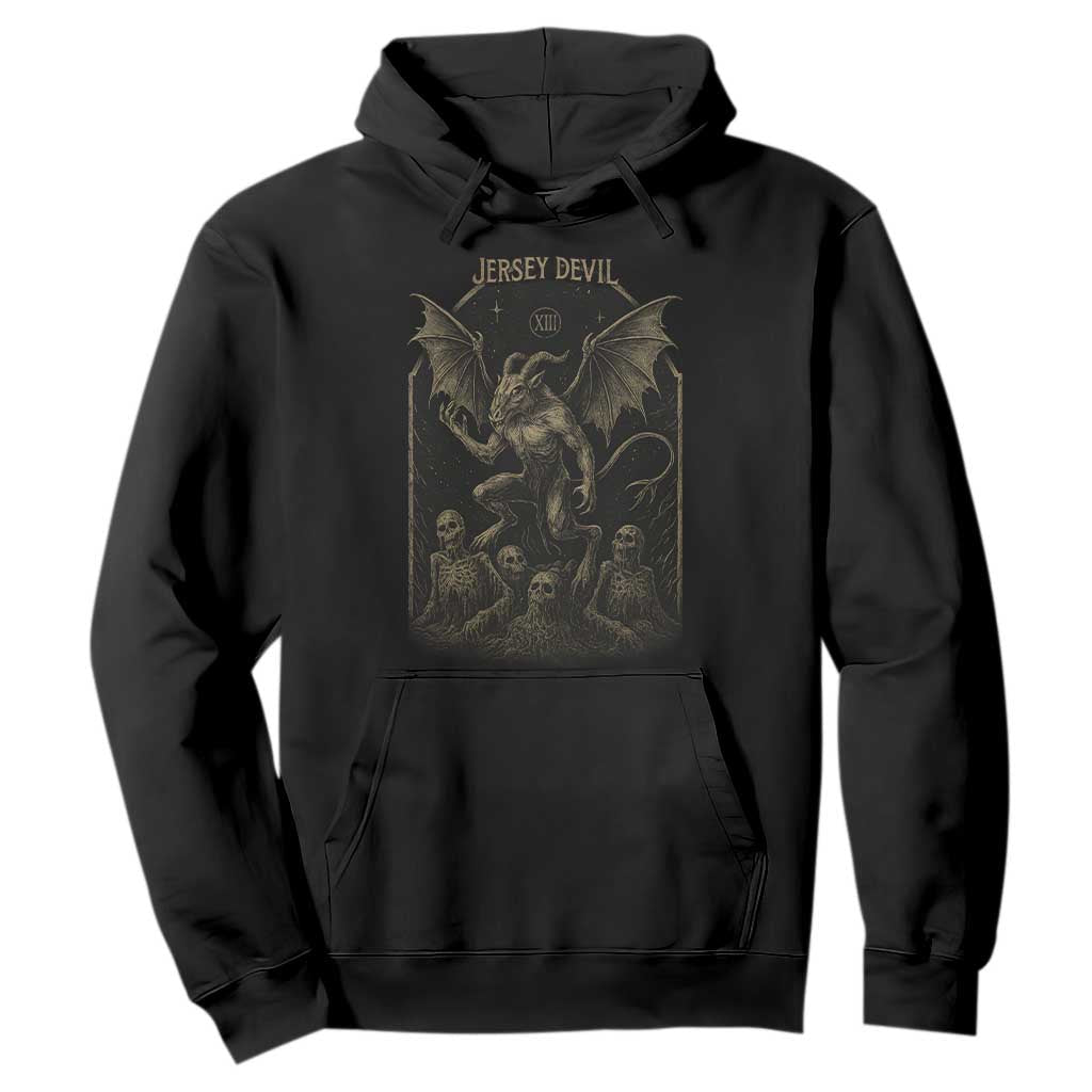 Jersey Devil Hoodie Vintage Weird Creepy Creature Leeds Devil TS10 Black Print Your Wear
