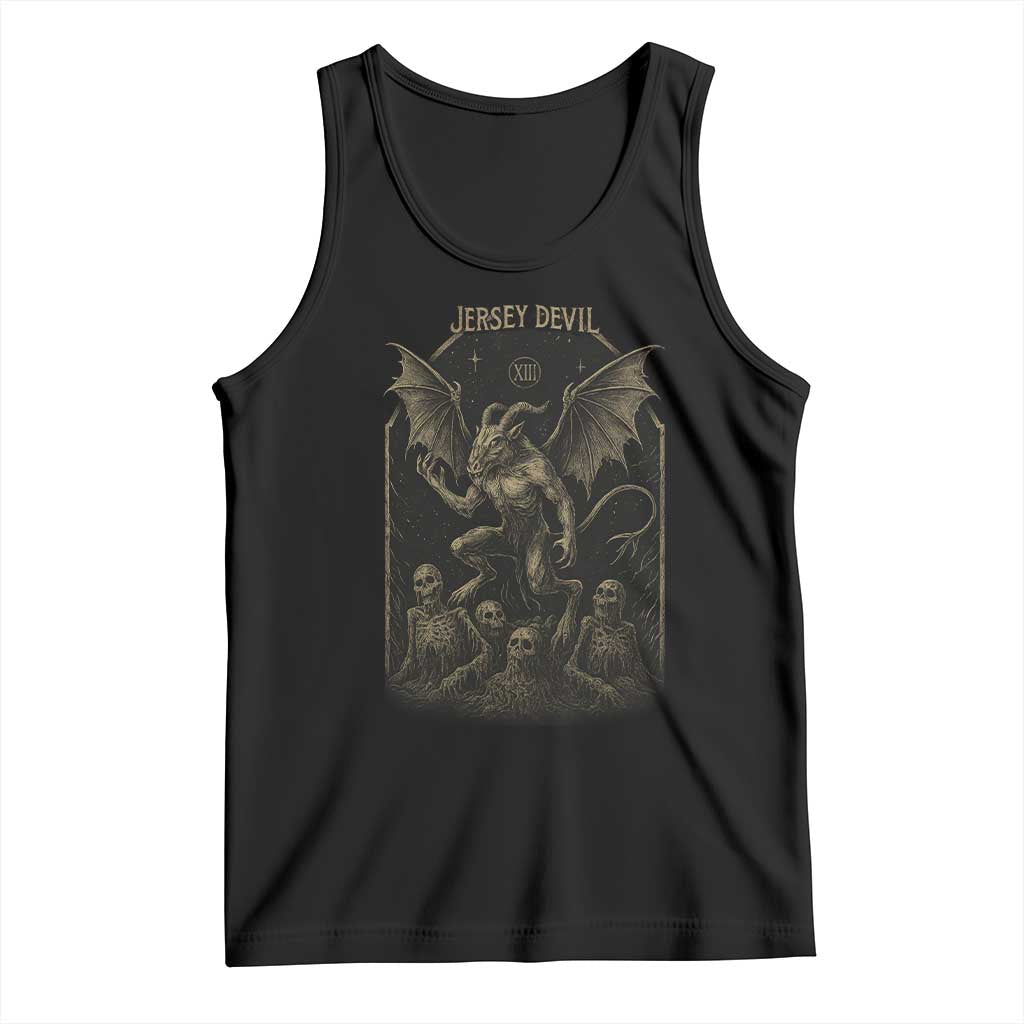 Jersey Devil Tank Top Vintage Weird Creepy Creature Leeds Devil TS10 Black Print Your Wear