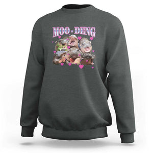 Funny Moo-Deng Baby Pygmy Hippo Sweatshirt Cute Zoo For Family TS10 Dark Heather Print Your Wear