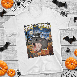 Moo-Deng Baby Pygmy Hippo Van Gogh Starry Night T Shirt Halloween Gothic Witchy Vibes Cute Zoo For Family TS10 White Print Your Wear