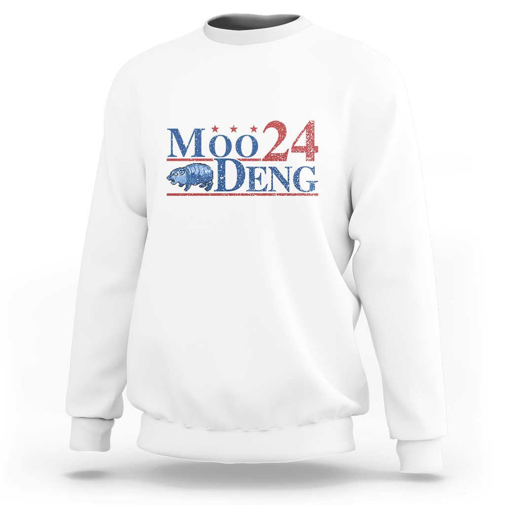 Moo-Deng for President 2024 Sweatshirt Funny Baby Hippo Cute Zoo For Family TS10 White Print Your Wear