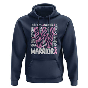 Breast Cancer Awareness In October We Wear Pink Hoodie Pink Ribbon Warriors Team TS10 Navy Print Your Wear