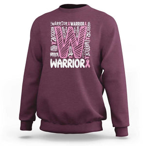 Breast Cancer Awareness In October We Wear Pink Sweatshirt Pink Ribbon Warriors Team TS10 Maroon Print Your Wear