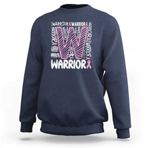 Breast Cancer Awareness In October We Wear Pink Sweatshirt Pink Ribbon Warriors Team TS10 Navy Print Your Wear