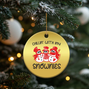 Snowman Christmas Christmas Ornament Chillin With My Snowmies Ugly Gift TS10 Print Your Wear