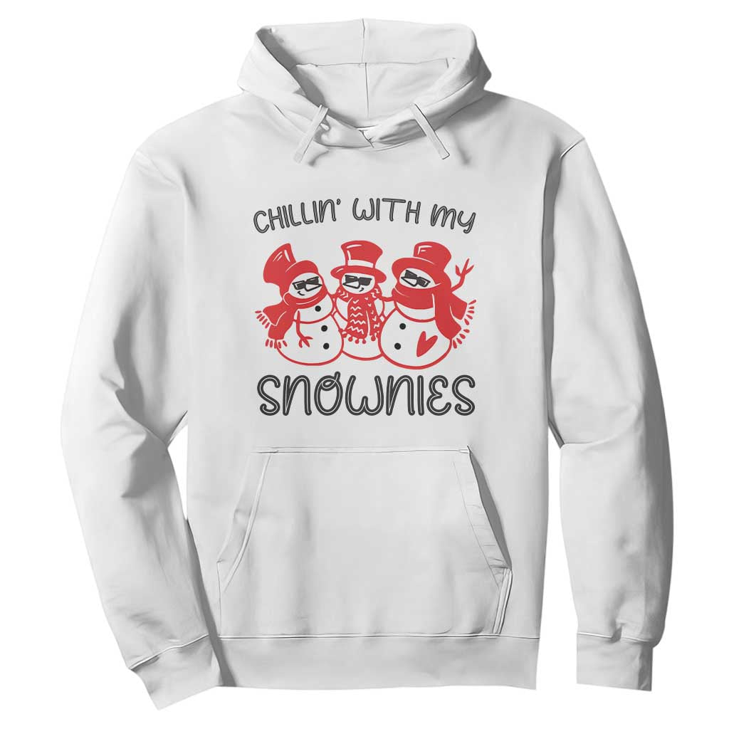 Snowman Christmas Hoodie Chillin With My Snowmies Ugly Gift TS10 White Print Your Wear