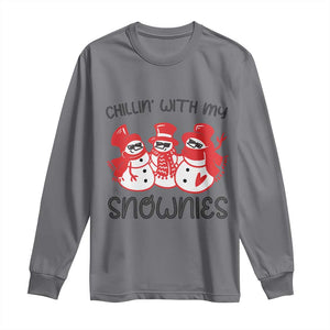 Snowman Christmas Long Sleeve Shirt Chillin With My Snowmies Ugly Gift TS10 Charcoal Print Your Wear