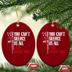 Charlie Kirk Ceramic Ornament You Cant Silence Us All USA Flag TS10 Print Your Wear
