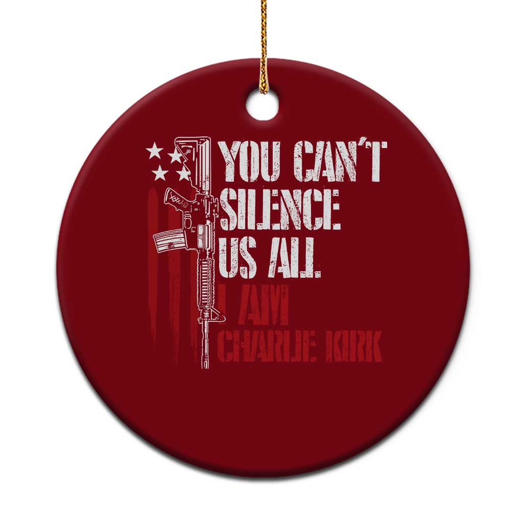 Charlie Kirk Ceramic Ornament You Cant Silence Us All USA Flag TS10 1pc Red Print Your Wear