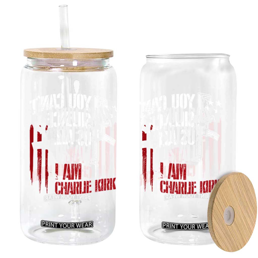 Charlie Kirk Glass Can You Cant Silence Us All USA Flag TS10 Print Your Wear