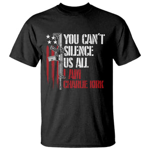 Charlie Kirk T Shirt You Cant Silence Us All USA Flag TS10 Black Print Your Wear