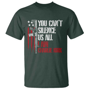 Charlie Kirk T Shirt You Cant Silence Us All USA Flag TS10 Dark Forest Green Print Your Wear