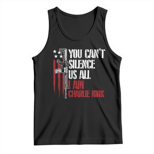 Charlie Kirk Tank Top You Cant Silence Us All USA Flag TS10 Black Print Your Wear