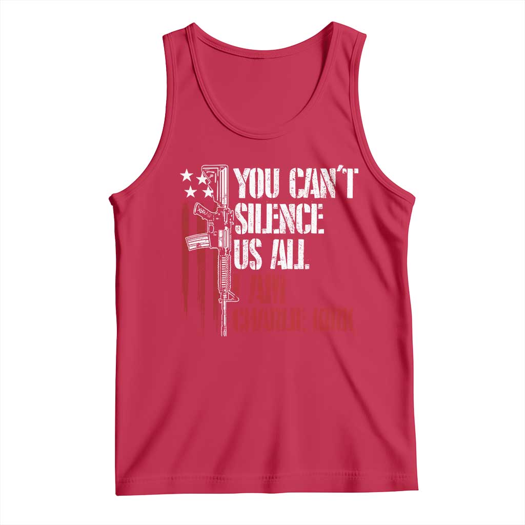 Charlie Kirk Tank Top You Cant Silence Us All USA Flag TS10 Red Print Your Wear