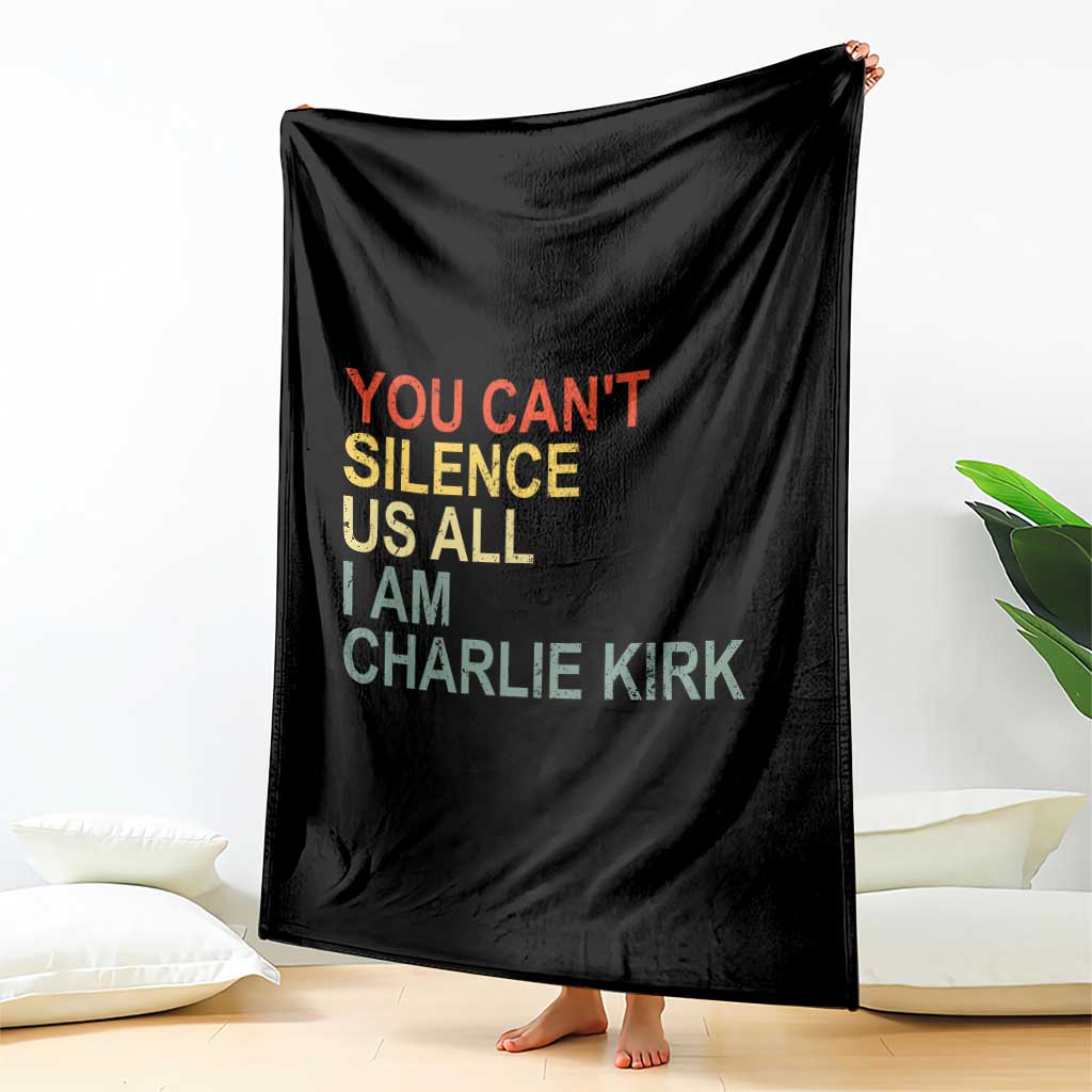 Charlie Kirk Throw Blanket Retro You Cant Silence Us All TS10 Print Your Wear