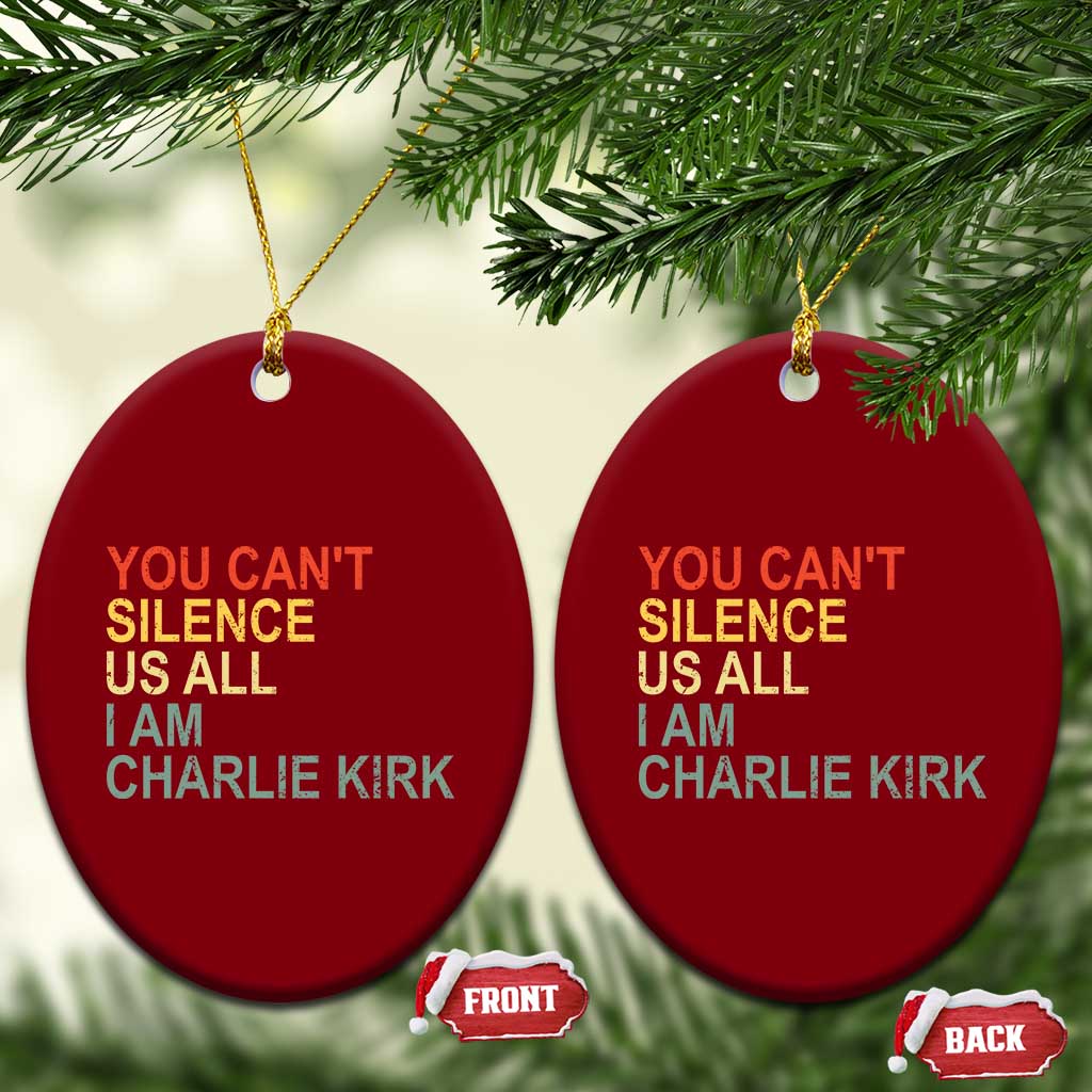 Charlie Kirk Ceramic Ornament Retro You Cant Silence Us All TS10 Print Your Wear