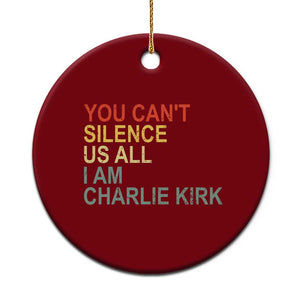 Charlie Kirk Ceramic Ornament Retro You Cant Silence Us All TS10 1pc Red Print Your Wear