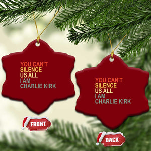 Charlie Kirk Ceramic Ornament Retro You Cant Silence Us All TS10 Print Your Wear