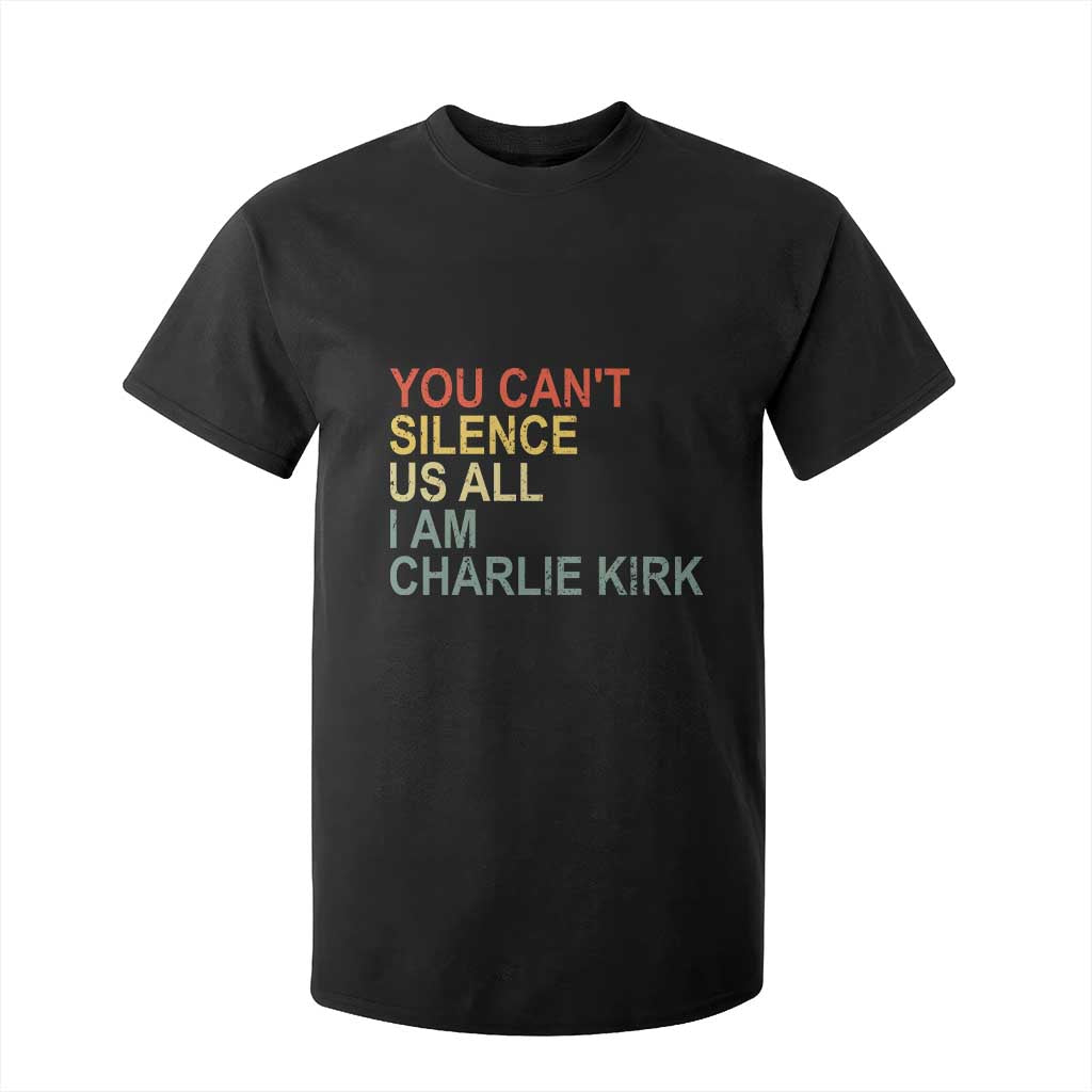 Charlie Kirk T Shirt For Kid Retro You Cant Silence Us All TS10 Black Print Your Wear