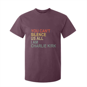 Charlie Kirk T Shirt For Kid Retro You Cant Silence Us All TS10 Maroon Print Your Wear