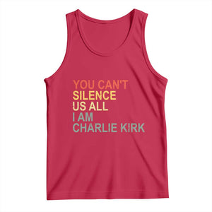 Charlie Kirk Tank Top Retro You Cant Silence Us All TS10 Red Print Your Wear