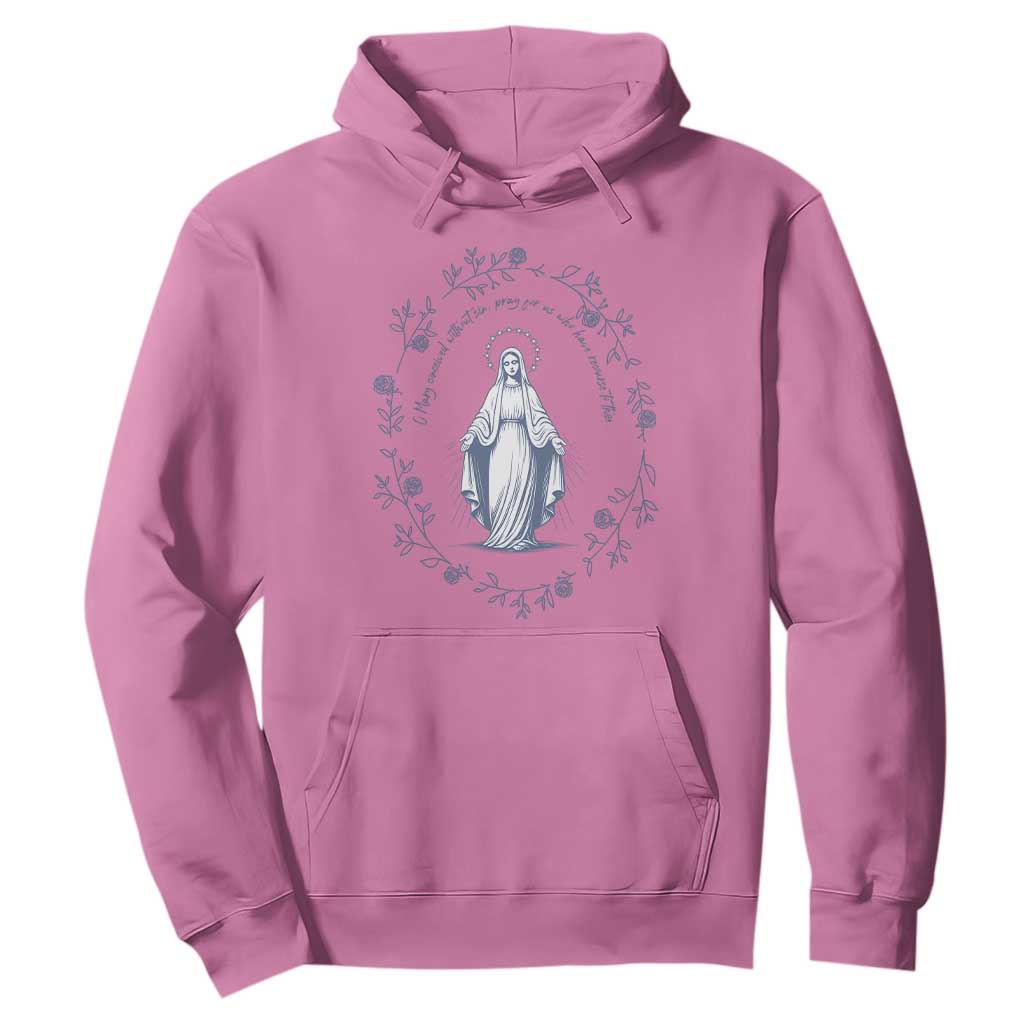 Marian Catholic Hoodie Virgin Mary Catholic Floral Women Religious TS10 Azalea Print Your Wear