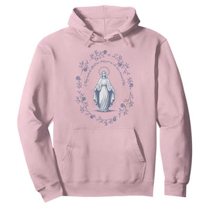 Marian Catholic Hoodie Virgin Mary Catholic Floral Women Religious TS10 Light Pink Print Your Wear