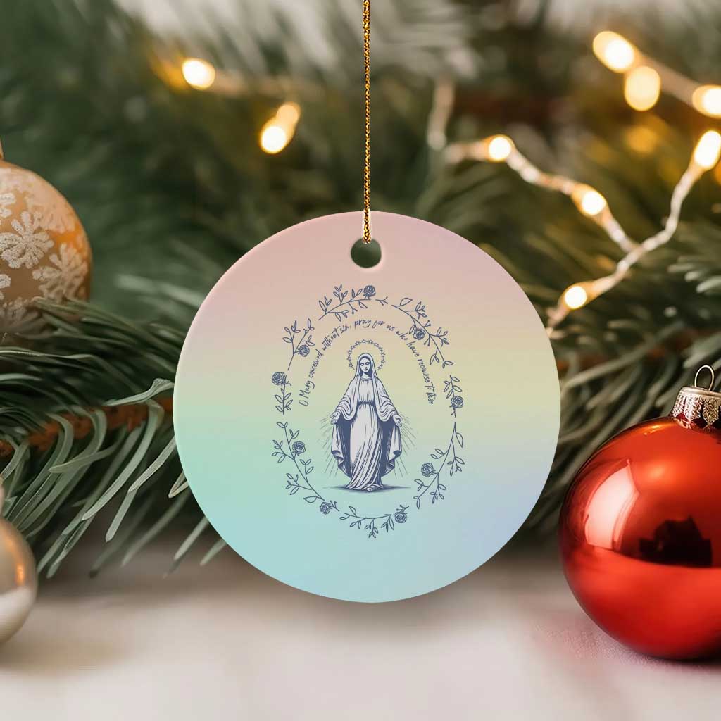 Marian Catholic Ceramic Ornament Virgin Mary Catholic Floral Women Religious TS10 1pc Pastel Print Your Wear
