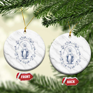 Marian Catholic Ceramic Ornament Virgin Mary Catholic Floral Women Religious TS10 1pc White Marble Print Your Wear