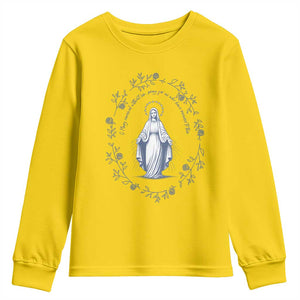 Marian Catholic Youth Sweatshirt Virgin Mary Catholic Floral Women Religious TS10 Daisy Print Your Wear