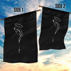 Virgin Mary Garden Flag Minimalist Marian Catholic Holy Mother Cross TS10 Print Your Wear