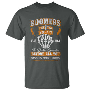 Vintage Boomers Generation T Shirt Before All You Sissie Were Born Skeleton Hand TS10 Dark Heather Print Your Wear