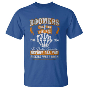 Vintage Boomers Generation T Shirt Before All You Sissie Were Born Skeleton Hand TS10 Royal Blue Print Your Wear