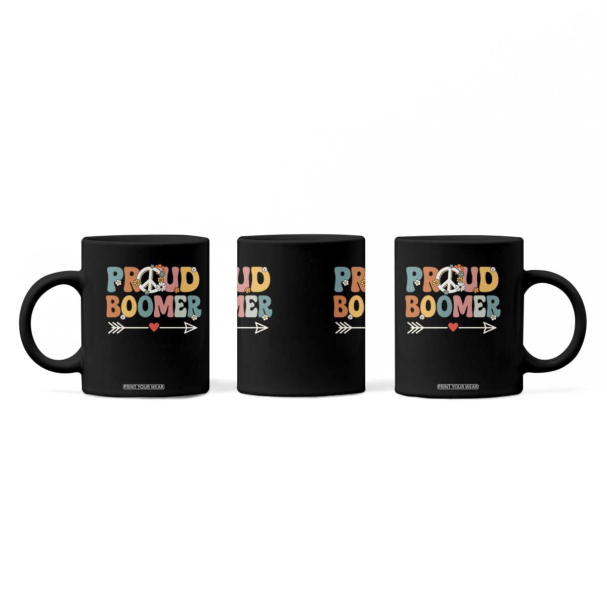 Proud Boomer Coffee Mug Boomers Generation Peace Sign Hippie 50s 60s TS10 Print Your Wear