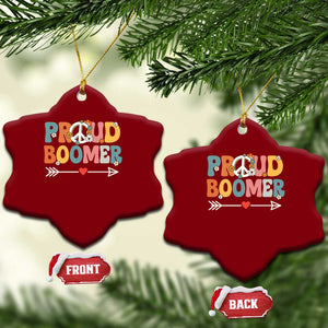 Proud Boomer Ceramic Ornament Boomers Generation Peace Sign Hippie 50s 60s TS10 Print Your Wear